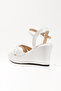 White Summer Wedge Heeled Cross Strap Women's Shoes -520 - 5