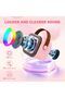 Mini Karaoke Machine for Kids Adults, Portable Bluetooth Speaker with 2 Wireless Microphones (Pink) - 2