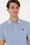 Men's Slim Fit Polo Neck Light Blue Basic T-Shirt 50297984 -Vr003 - 2