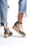 Genuine Leather 33-34-35 Number 41-42-43-44 Number Wedge Heel Espadrille - 5