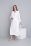 Pregnant and Maternity V-Neck Zero Sleeve Nightgown Set with Dressing Gown