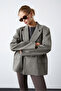 Houndstooth Oversize Jacket - 2