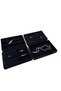 Domestic Production Suede Fabric Black Color Set of 4 Jewelry Stand with Drawer Inside - 6