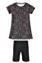 Girl's Short Sleeve Lycra Tights Semi-Covered Swimsuit R5005 Flower