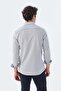 Dark Navy Comfort Fit Patterned Stretch Fabric Cotton Sports Shirt - 4