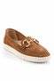 Camel Suede Genuine Leather Women's Loafer Shoes01303333302 - 3