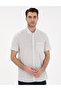 Beige Linen Look Regular Fit Short Sleeve Shirt 50306950 -Vr011
