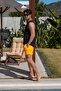 Neon Orange Men's Swim Shorts with Quick Dry Pockets - 2