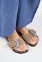 (Alandra 2) Women's Genuine Leather Single Buckle Mink Slippers - 3