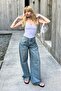 Women's Faded Effect Baggy Jeans