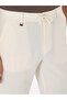 Ecru Carrot Fit Linen Blend Lace-Up Canvas Trousers 50305639-Vr019 - 5