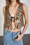Leopard Patterned Sequined Vest - 3