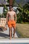 Orange Men's Swim Shorts with Quick Dry Pockets - 2