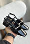 Women's Maste Pearl Low Heel Shoes - Black-Patent - 2