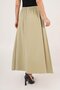 Elastic Waist Pocket Gabardine Khaki Skirt - 5