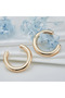 Women's Large Steel Hoop Earrings - 2