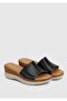 Women's Slippers - Black Leather - 2