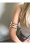 Gold 3 Layer Line Pazu Bracelet Arm Cuff - 3