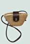Aria Wicker Look Mini Crossbody Bag with Inner Lining and Handle Detail - 2