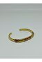 Gold Color Copper Detailed Modern Design Brass Handmade Cuff Bracelet No:16 - 2