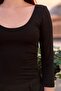 Women's Body Fitted Deep Neck Simple Half Sleeve Body Blouse - 3