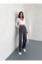Women's Double Pleated Flexible Belt Detail Palazzo Fabric Pants - 3