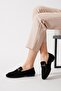 Vesder Buckle Loafer Genuine Leather Women's Ballerinas Black Suede