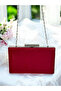 Burgundy Crystal Stone Satin Women's Evening Bag Evening Dress Bag - 4