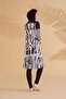 Black Geometric Patterned Full Covered Hijab Swimsuit M2302S - 2