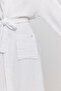 Women's Muslin Pocket Tie Hooded White Bathrobe - 5