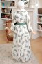 Patterned Green Hijab Dress 1228Cy - 3