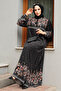 Patterned Anthracite Hijab Dress 50095ANT - 3