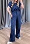 Women's Wrinkled Fabric Bluz Pants Set 4S203 - 3