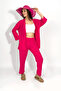 Women's Pants Bottom Top Double Kimono Suit Casual Fit Pink - 4
