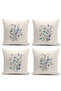 Flower Spring Series Double Sided Digital Printed Set of 4 Throw Pillow Cases (Spring)