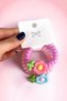 Pink Color 2-Piece Floral Spiral Buckle - 2