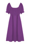 Purple Straight Hem Elastic Waist Opening Midi Woven Dress Twoss22El1768 - 6