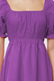 Purple Straight Hem Elastic Waist Opening Midi Woven Dress Twoss22El1768 - 4