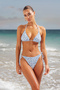 Çiçek Desenli Üçgen Kaplı Regular Normal Bel Bikini Takımı TBESS25BT00106 - 2