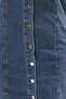 Açık Mavi Gömlek Yaka Cepli Orta Esnek Büyük Beden Denim Elbise TBBSS25AH00088 - 3