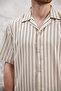 Ekru Oversize Fit Keten Karışımlı Salaş Dökümlü Gömlek TMNSS25GO00060 - 4