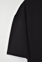 Siyah Oversize/Geniş Kesim Pamuklu Kalın Basic T-Shirt TEDSS25TS00005 - 3