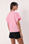 Pembe  %100 Pamuk Fırfır Detaylı Basic Bisiklet Yaka Örme T-Shirt TWOSS22TS2429 - 4