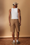 Camel Piece Stitching Wide Denim Shorts & Bermudas Tmnss25Sr00038 - 4
