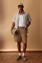 Camel Piece Stitching Wide Denim Shorts & Bermudas Tmnss25Sr00038