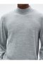 Half Turtleneck Sweater Knitwear Textured Slim Fit Long Sleeve - 5