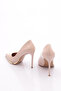 Women's Pointed Toe Heeled Shoes Beige Patent Leather 67292859 - 3