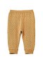 Warm Brown Knitted Cotton Pants with Polka Dots for Toddlers
