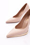 Women's Pointed Toe Heeled Shoes Beige Patent Leather 67292859 - 4