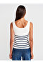 10744 Corded Button Detailed Knitwear Blouse-Ecru-Lacquer - 2
